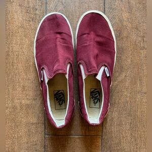 VANS maroon slip ons, size 9 women’s